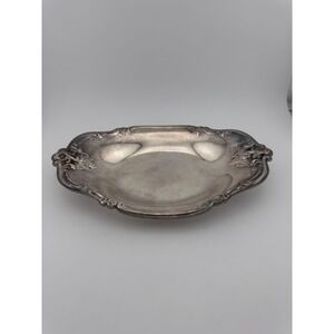 WM Rogers Silver Plated Serving Tray Ornate Floral Edge